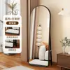 Espejo de Cuerpo Entero Usado Wind Espejo de Piso Espejo de Tocador para el Hogar Sensación de Alta Gama Dormitorio de Niñas Forma Real Inmutable Espejo de Vestidor