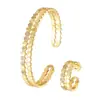 Pulsera Panal de Zirconia Personalizada Estilo Ins Transfronterizo para Mujer Moda Elegante Simple Anillo Nicho Versátil de Moda Joyería de Mano