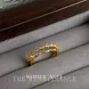 Coleção de Anéis Abertos Dourados com Zircônia Cintilante Vintage Estilo Literário Retrô Moda Luxo Acessível Joias de Mão de Alto Padrão