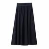 [Hengjia Jk] Nova Saia de Lã Meio-Comprimento Primavera 2025 Temperamento Feminino Cintura Elástica Slim Fit