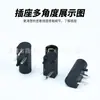 Enchufe de inserción de 3 pines Dc-022F, pasador de doble posición, enchufe de seguridad, equipo médico, enchufe hembra de carga DC 2.35