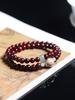 Cuentas de Buda de sándalo rojo de hoja pequeña Estrella Dorada, alto aceite, denso, accesorios DIY, cadena de pulsera, estilo étnico retro, para hombres y mujeres