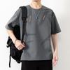 Camiseta de Manga Corta para Hombre 2026 Verano Nueva Estilo Coreano Marca de Moda de Hong Kong Ins Casual Talla Grande Camiseta de Media Manga Top Holgado