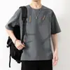Camiseta de Manga Corta con Cuello Redondo y Estampado para Hombre 2025 Verano Nueva Ropa para Hombre Moda Juvenil Casual de Moda