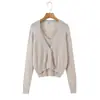 Artículo Popular de Venta Rápida Transfronterizo Nuevo para Primavera 2026 Ropa para Mujer Conjunto de Dos Piezas Tejido de Lana Cárdigan Chaleco de Punto Botones