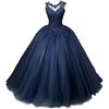 Vestido de Noche de Comercio Exterior Transfronterizo Azul 2026 Nuevo Elegante Vestido de Desempeño Estudiantil para Mujer Estilo Largo para Solo de Ópera