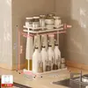 Prateleira de Temperos de Cozinha com Alto Valor Estético, Design Estreito Avançado Estilo Bancada, Prateleira de Pequeno Porte, Nova Prateleira de Temperos de Canto