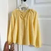 Camisa de Seda de Gelo Estilo Retro Francês para Férias 2026 para Mulheres, Peça de Roupa Externa de Manga Lanterna de Verão, Cardigan Top de Tamanho Grande para Ar Condicionado, Versátil