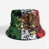 Chapéu de Pescador de Aba Curta Estilo Primavera e Outono Transfronteiriço, Série Copa do Mundo, Estampa Mexicana, Chapéu de Sol Reversível Fashion