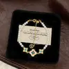 Pulseira de Rede Azul Dourada com Flor de Vidro Pérola Zircônia Brilhante Pulseira Elegante de Luxo Leve Joia de Mão Versátil da Moda