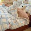 Juego de cuatro piezas de terciopelo de leche de invierno ins engrosado cálido franela de coral funda nórdica sábana juego de tres piezas para dormitorio ropa de cama