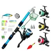 Conjunto completo de varas de pesca, conjunto de vara para iscas, vara de pesca para mar com arremesso de longa distância e cabo tipo pistola, molinete, isca macia, anzóis, linha e equipamento de pesca