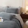 Conjunto de Roupa de Cama de Veludo Leite Outono e Inverno Conjunto de Quatro Peças Capa de Edredom Espessa de Veludo Coral Dupla Face Lençol de Flanela Peça Única Conjunto de Três Peças