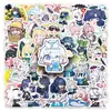 50 Pegatinas de Archivo Azul Versión Q Periférico de Juego Dibujos Animados Impermeables Decorativas para Cuaderno Teléfono Móvil Taza Térmica