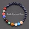 Serie Planeta Transfronterizo Pulsera de Piedra Natural Pulsera de los Ocho Planetas Cadena Elástica Joyería con Cuentas Accesorios de Regalo