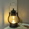 Linterna pequeña retro luz de vela electrónica LED lámpara de queroseno portátil decoración creativa para vacaciones y adorno de ambiente