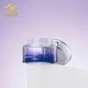 Frasco de Cosmético Transparente Roxo Novo Estilo Design Personalizado Conjunto de Produtos para Cuidados com a Pele Frasco de Vidro Frasco para Creme Facial Loção