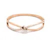 Pulsera Trenzada de Acero de Titanio con Pedrería, Joyería de Alto Grado Sin Desgaste, Chapada en Oro Rosa, al por Mayor para Mujer, Transfronteriza