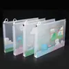 Bolsa transparente gruesa para documentos, bolsa con cremallera de PP, bolsa para archivos, estuche para lápices para estudiantes de primaria y secundaria, bolsa de almacenamiento portátil A4, al por mayor