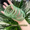 Nuevo Pulsera Gruesa de Vidrio Estilo Chino Imitación Ágata, Estilo Nacional Luna Blanca, Estilo Antiguo Hanfu, Mismo Estilo Xiaohongshu, Accesorio para Mejor Amiga