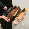 Bailarinas de terciopelo estilo nuevo con tacón oculto, punta fina, suela suave versátil, colección de otoño, 2026, adecuadas para el trabajo, estilo francés, tacón de 4 cm