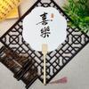 Leque Laqueado Personalizado com Texto, Leque Redondo Espessado, Leque Pintado à Mão Estilo Chinês Semitradicional, Superfície do Leque Estilo Antigo Pincelada Livre em Tinta Lavada Totalmente Branca, Material de Bambu