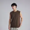 Colete Solto de Cor Sólida para Homens, Simples de Verão Respirável Amigo da Pele Versátil Esportivo Casual Sem Mangas