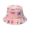 Ins Estilo Japonés Estilo Coreano Que Muestra la Cara Pequeño Cuenco Cálido Sombrero Sombrero de Felpa Estrella de Cinco Puntas Mariposa Sombrero de Pescador Tendencia para Mujer Nuevo Estilo