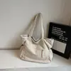 Bolso Tote Nuevo Otoño 2026 Gran Capacidad Color Sólido Pana Bolso de Hombro Único Casual Alta Apariencia Bolso de Mano para Viajes