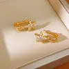 Pendientes de Clip de Estrella de Zirconia para Mujer Sin Agujeros, Estilo Genial, Pendientes Elegantes y de Moda, Pendientes de Lujo Ligero y de Gama Alta al por Mayor