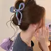 Presilha Ab Colorida com Laço Perolado Fresco e Doce para Mulheres, Roupa de Trabalho Simples, Essencial para Meninas Doces e Descoladas, Presilha Grande de Tubarão