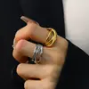 Nuevo anillo de moda multicapa estilo frío nicho ins japonés y coreano Anillo personalizado de moda elegante versátil para mujer venta al por mayor