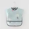 Falda Bib de Cobertura para Bebé de Primavera y Verano Impermeable Bolsa de Comida para Niños Ropa de Comer de Algodón Puro de Manga Corta Fina de Verano