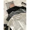 Explosões T Fino Verão Fino Cor Sólida Ins Manga Curta Design de Nicho Feminino Simples Básico All-match Top T-shirt Trendy