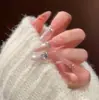 Uñas Portátiles Hechas a Mano Ojo de Gato Rosa Perro Fino 4.0 Pegatinas de Uñas Largas Uñas Postizas Pegatinas para Uñas Artísticas Estilo Ins