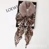 Cachecol de Chiffon Patchwork com Gola de Pelo Tendência Venda Quente Cachecol de Luxo de Alta Qualidade Lenço para Look de Casaco Trench Coat Casaco de Lã