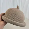 Otoño e invierno nuevo sombrero de cuenca personalizado de moda casual japonés cálido de lana cúpula lindo sombrero de piel de melón Joo