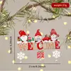 Popular de Venda Quente Forester Boneco de Neve Idoso Sino Placa de Porta Pingente Decoração de Natal Desenho Animado Artesanato em Madeira Ornamento