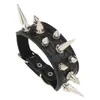 Venta Directa de Fábrica Pulsera de Cuero con Calavera para Hombre de Moda Exportación Europea y Americana Joyería Retro Pulsera Ancha de Cuero de Vaca Punk