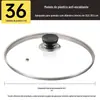 Tampa de Vidro Temperado para Panela Doméstica 32cm Resistente a Altas Temperaturas Tampa para Wok Tampa Universal para Frigideira Tampa Específica para Panela de Cozinha