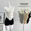 Camisola de Encaje Estilo Francés para Mujer 2026 Nuevo Verano Blanca Sin Mangas Dulce y Picante Top Francés para Mujer