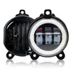 Ensamblaje de lámpara antiniebla LED Wrangler de 3.5 pulgadas 30W ojos de ángel amarillos y blancos lente de faro para vehículo todoterreno luz de circulación diurna