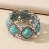 Pulsera elástica de ojo de caballo de resina con incrustaciones retro personalizada de venta caliente transfronteriza, pulsera simple de moda, joyería de tendencia