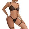 Estação Independente de Exportação Europeia e Americana Estação Internacional Fornecimento Venda Quente Malha Transparente Oca Conjunto de Pijama Sexy Roupa Íntima Sexy