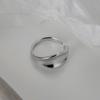 J1140 Anillo Abierto Cóncavo Geométrico para Mujer Estilo Coreano Simple Plata S925 Clip para Oreja de Doble Uso Sin Agujeros en las Orejas Sentido de Alta Gama