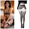 Lingerie Sexy Estilo Novo, Uniforme Quente com Estampa de Leopardo, Body de Três Pontos Vazado, Pijama Feminino Apaixonado Sem Tirar no Atacado
