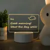 Pizarra de Mensajes Nocturna Celebre de Internet Transfronteriza DIY Luz Nocturna 3D Tablero Luminiscente Acrílico Borrable para Escritura a Mano