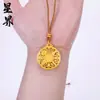 Tienda de Oro Mismo Estilo Colgante Dorado Arena Calabaza Giratoria Brújula de los Ocho Tesoros Collar Unisex Portátil Dios Amarillo de la Riqueza Cadena para Suéter de Cuerda Café