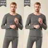 Traje de ropa interior térmica para hombre, engrosado, forrado de polar, Dejia, a prueba de frío, camiseta interior para ancianos, ropa de otoño, pantalones largos, invierno