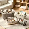 Cesta de Armazenamento com Textura de Tecido Imitado para Mesa de Escritório Corredor Mesa de Centro Cesta de Armazenamento para Miudezas Artefato de Armazenamento para Dormitório Cesta de Armazenamento para Banheiro
